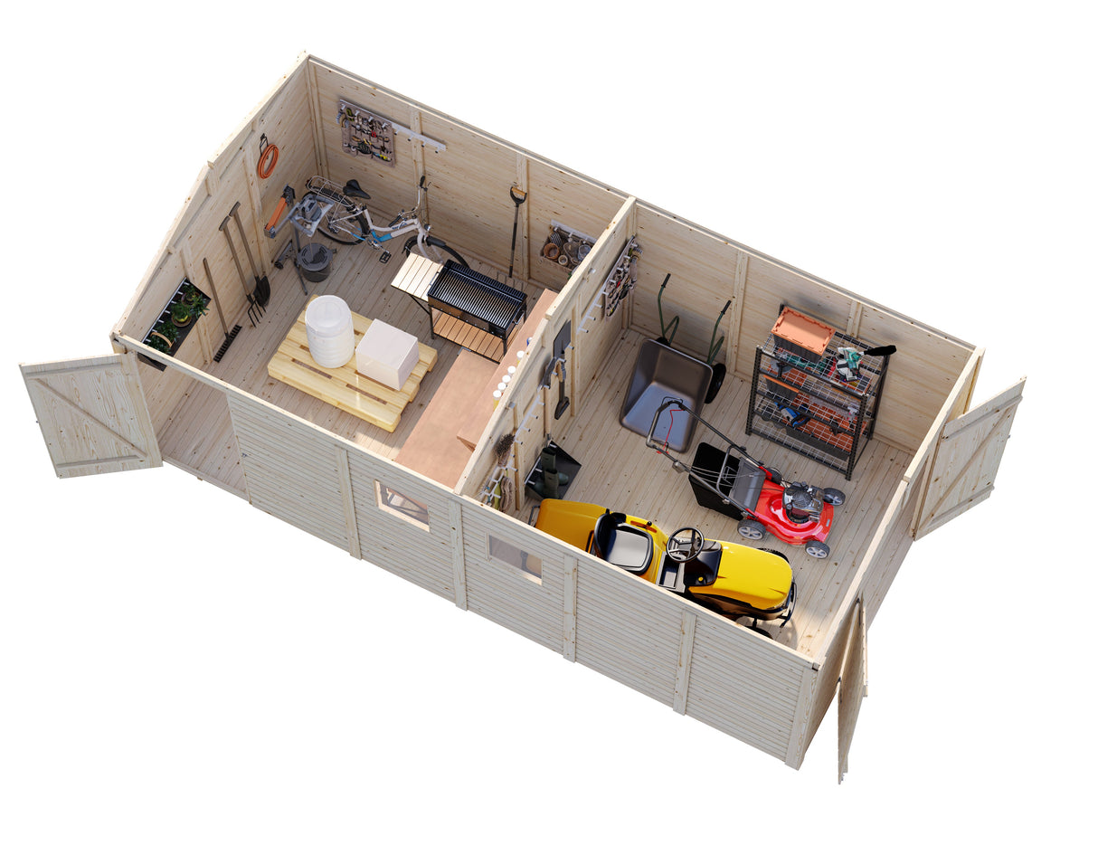 Dan L (2,7x5,5m | 14,7m²) Iso kaksihuoneinen varasto