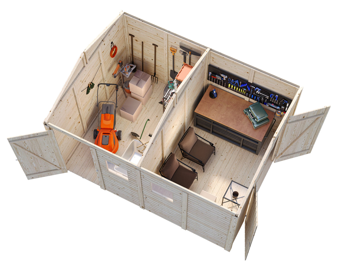 Dan M (2,7x3,7m | 9,9m²) Kaksihuoneinen varasto