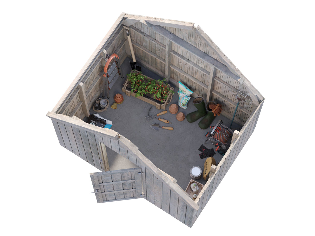 Emilia (2,4x1,9m | 4,0m² | 18mm) Varasto Emilia-kasvihuoneisiin