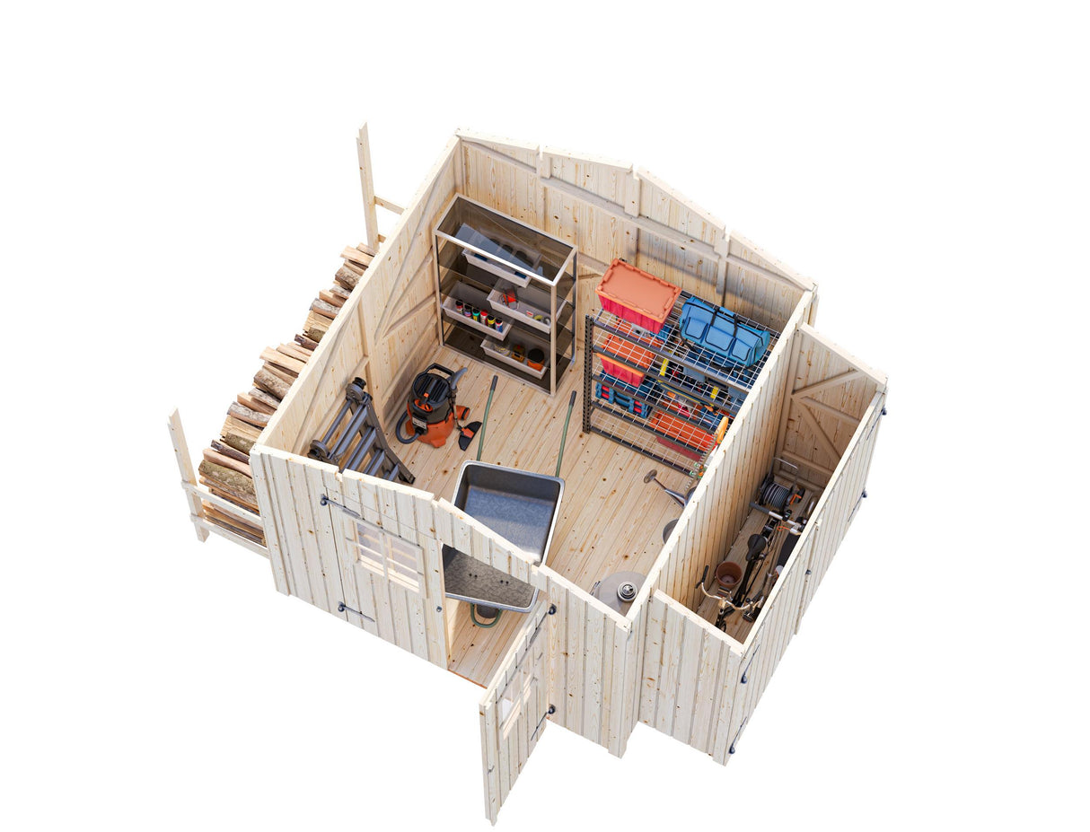 Marcus (2,3x2,4m | 6,5m²) Seinäelementeistä koostuva pihavarasto