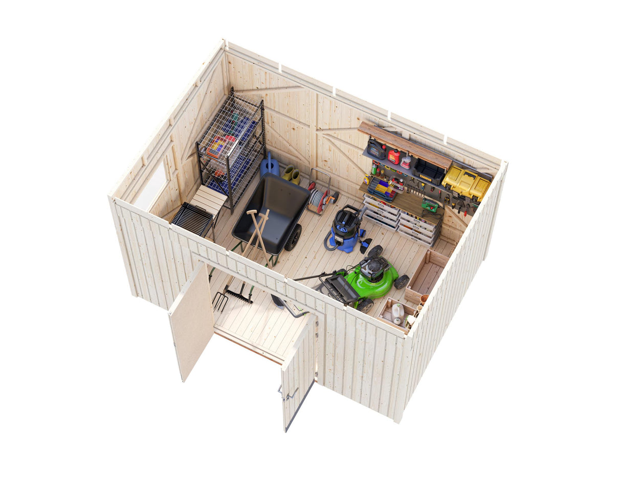 Stig (3,5x2,4m | 8,2m²) Moderni ja turvallinen puutarhavarasto