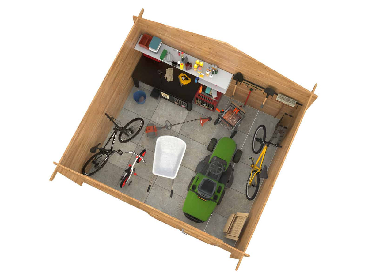 Valentine XL (3,6x3,2m | 11,0m² | 28mm) Painekyllästetty pihavaja kaksoisovilla