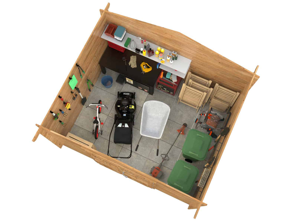 Valentine L (3,4x2,8m | 9,0m² | 28mm) Painekyllästetty pihavaja kaksoisovilla