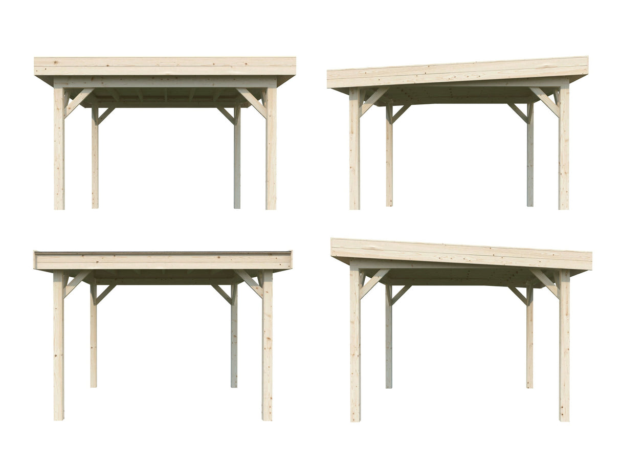 Lenna Gazebo M (3x3m | 8,3m² | 120x120mm) Tasakattoinen paviljonki