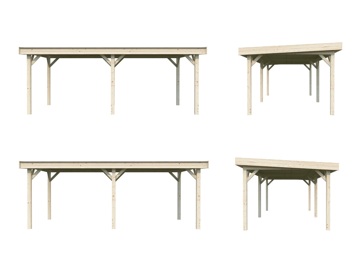 Lenna Gazebo L (5,9x3m | 16,6m² | 120x120mm) Moderni tasakattoinen paviljonki