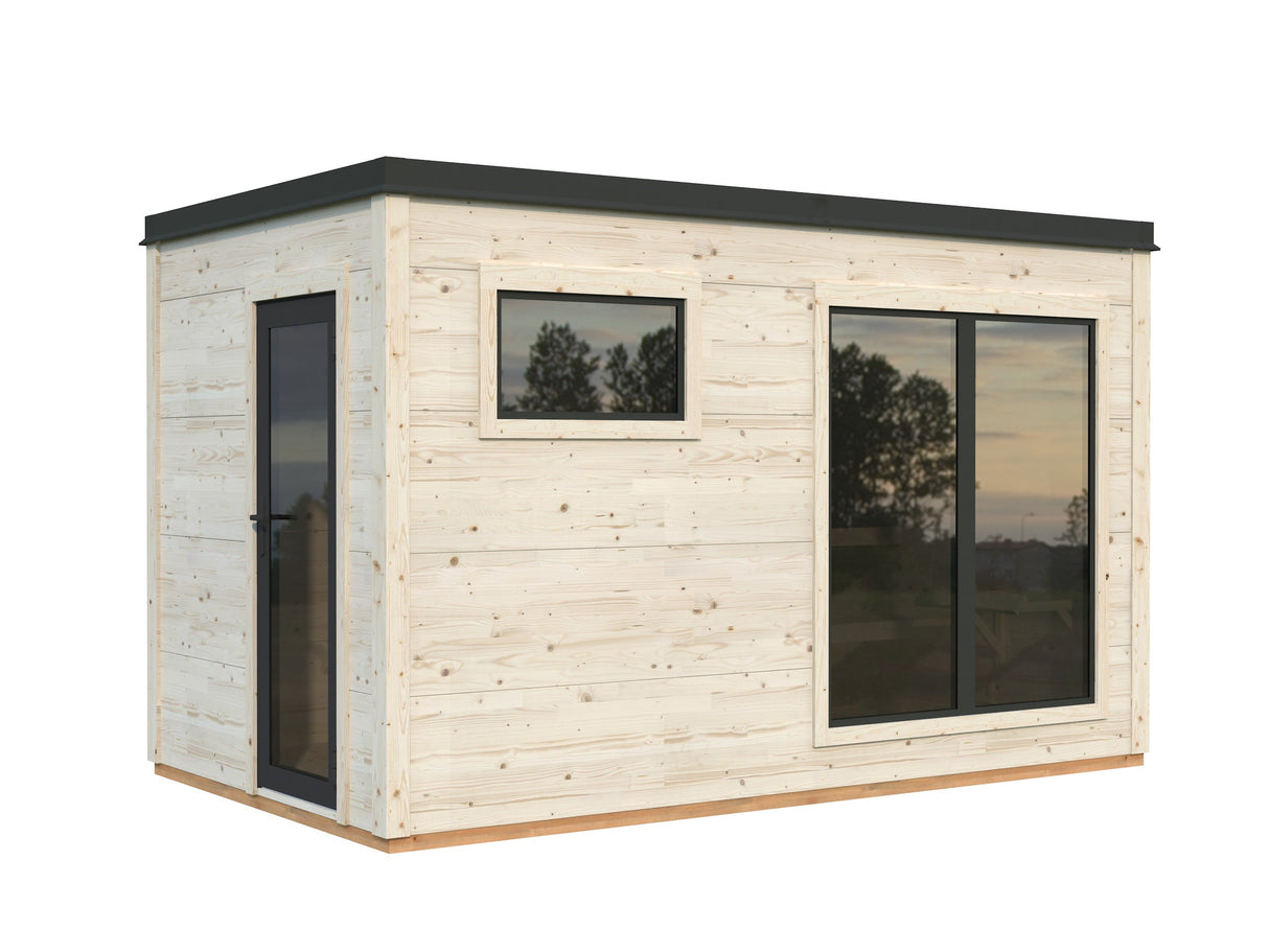 Grace Sauna M (3,9x2,3m | 8,2m² | 56mm) Liimapuusta 2-huoneinen pihasauna