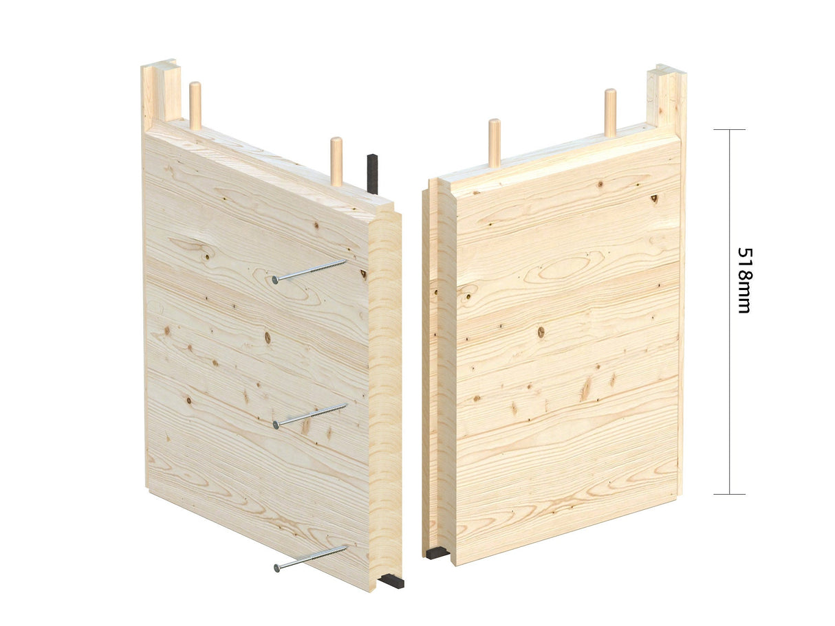 Grace Sauna M (3,9x2,3m | 8,2m² | 56mm) Liimapuusta 2-huoneinen pihasauna