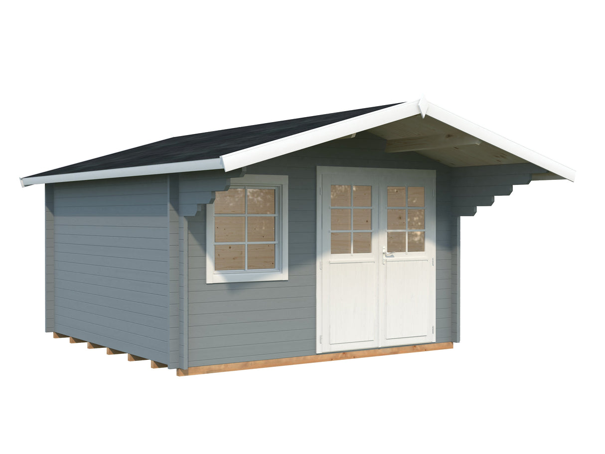 Sally M (3,8x3,8m | 12,3m² | 44mm) Klassinen pihamökki harjakatolla