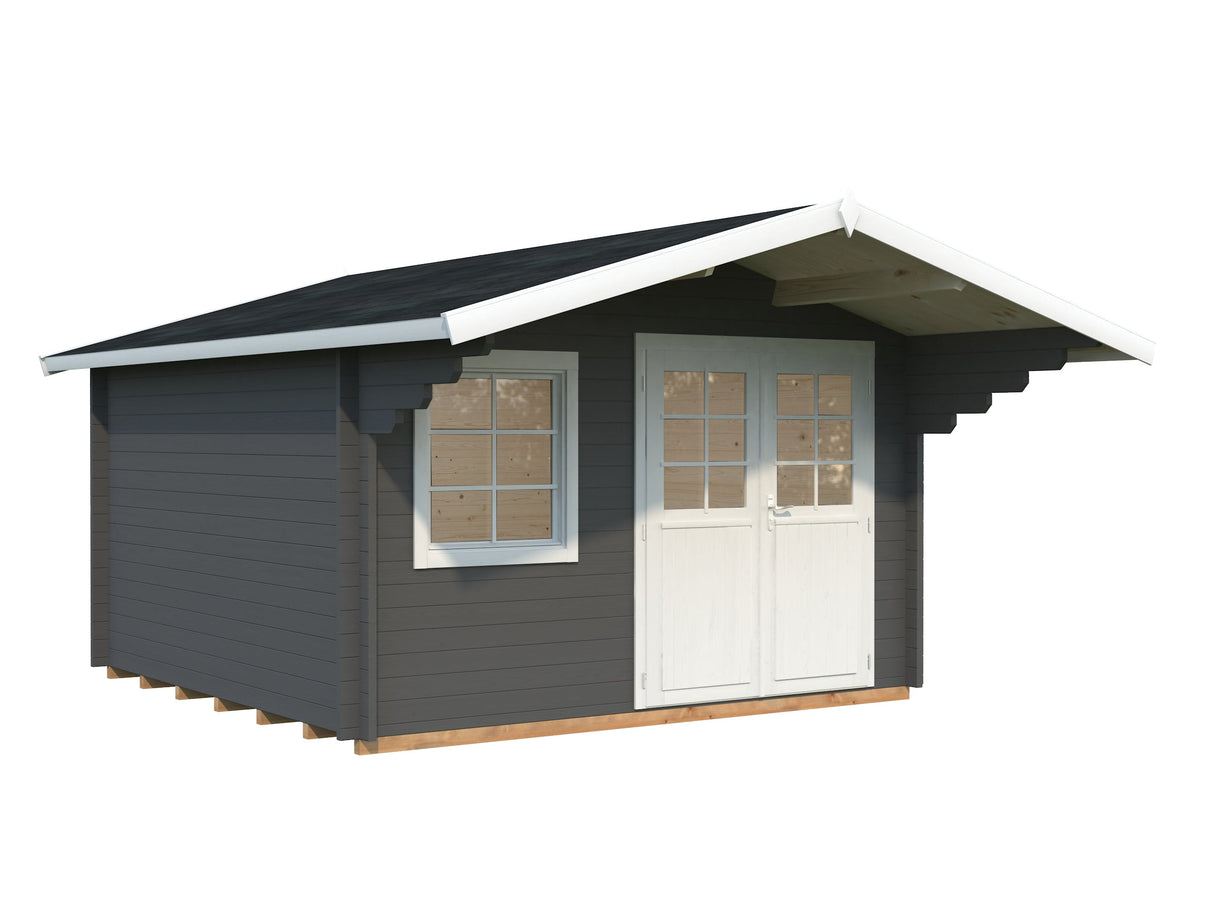 Sally M (3,8x3,8m | 12,3m² | 44mm) Klassinen pihamökki harjakatolla