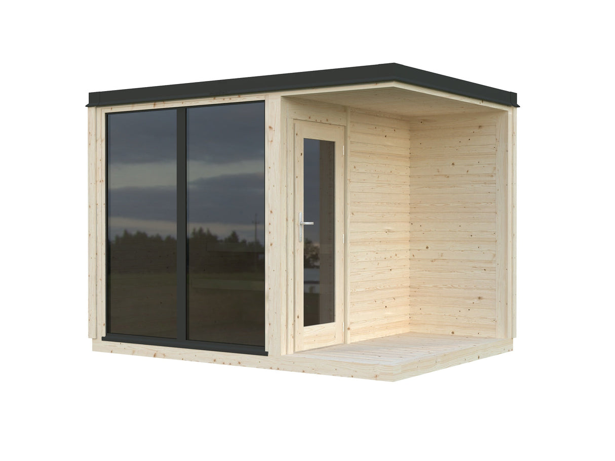 Sarah Sauna (3,2x2,2m | 3,8m² | 16mm) Moderni ja kompakti sauna sävytetyllä lasilla