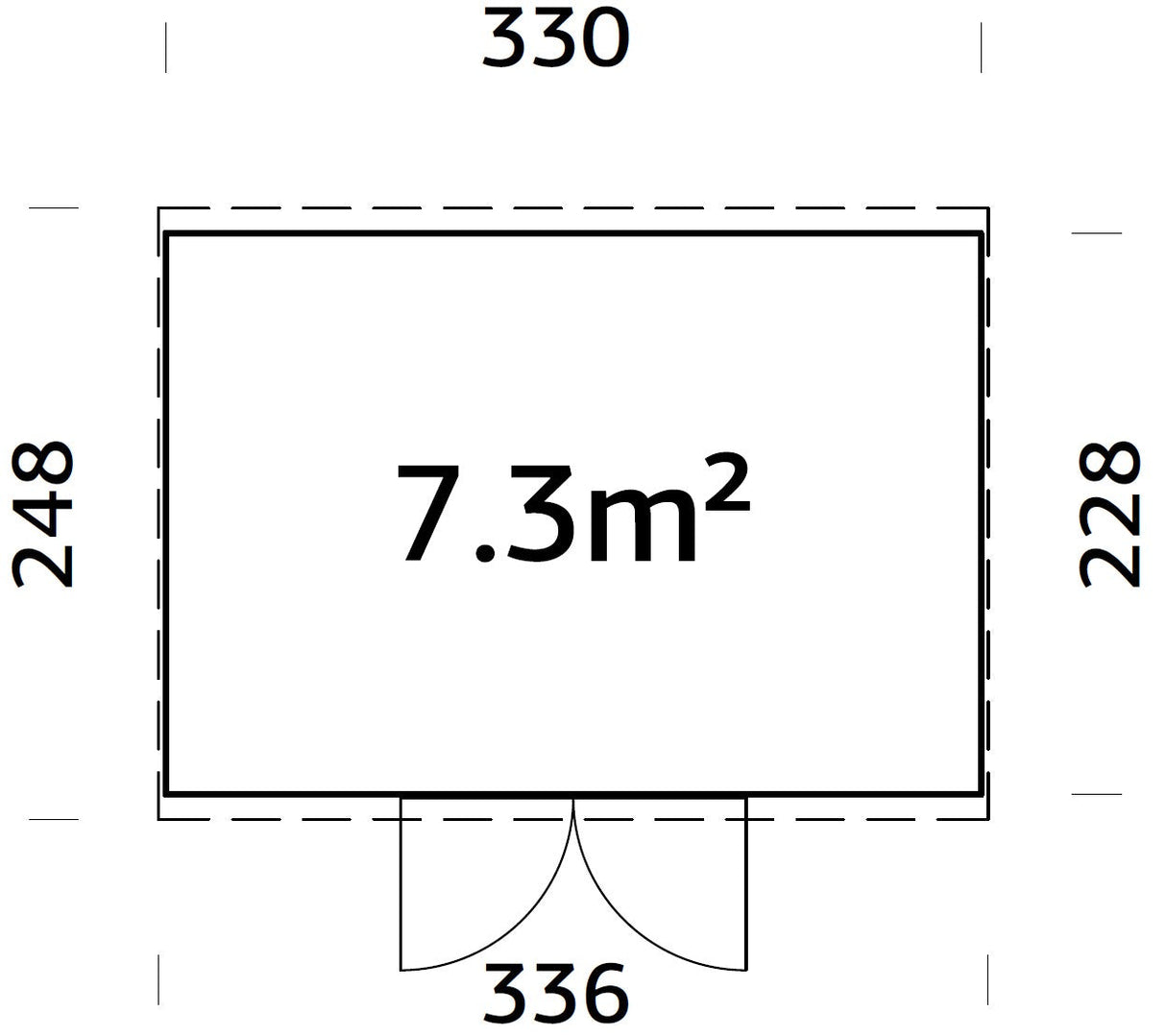 Elias M (3,3x2,3 m | 7,3 m² | 16 mm) Puinen pihavarasto yläikkunoilla