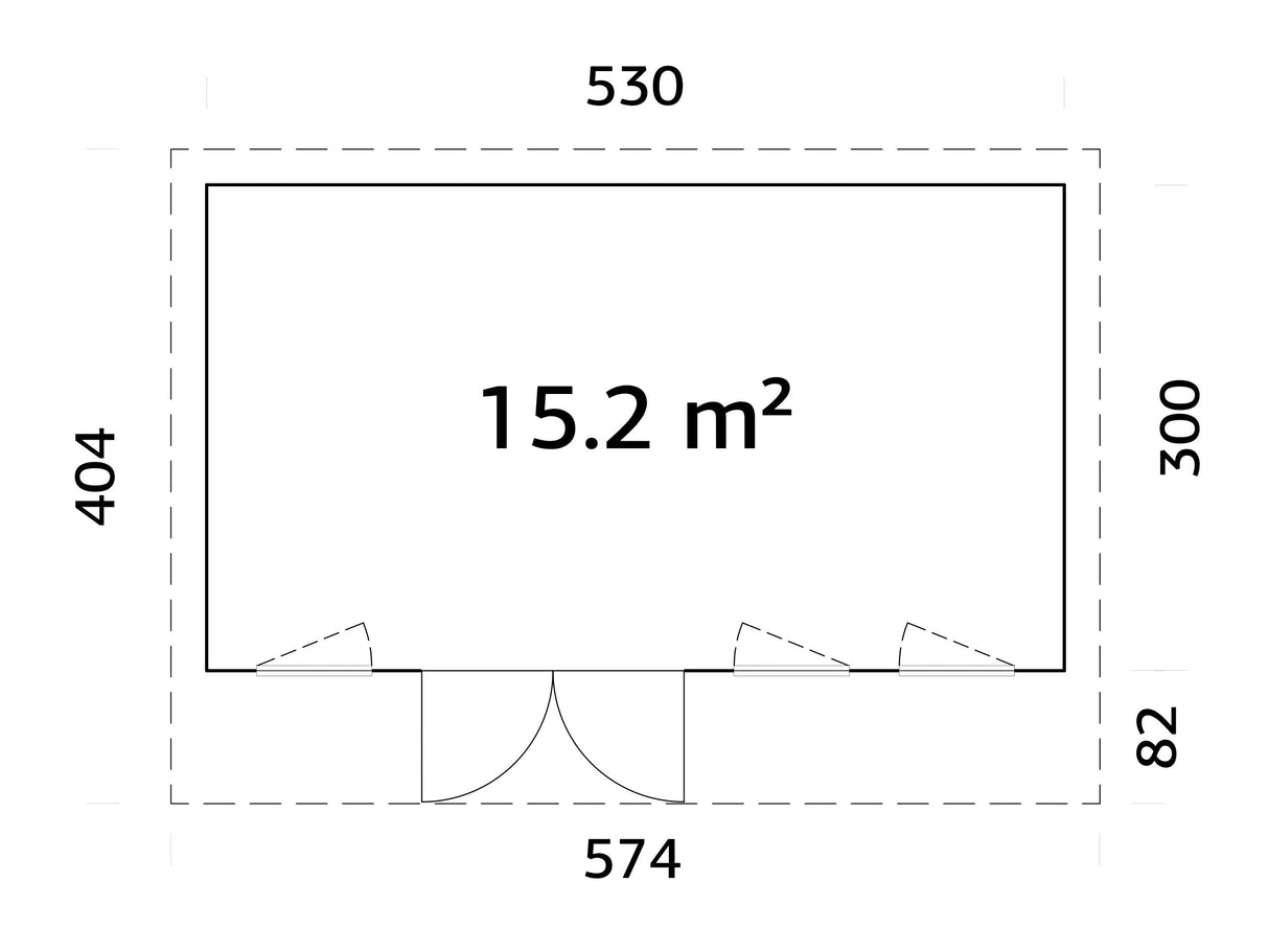Aurelia L (5,3x3 m | 15,2 m² | 44 mm) Moderni pihatoimisto alumiiniovilla ja -ikkunoilla