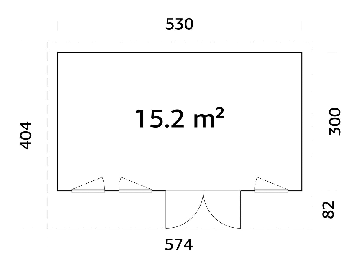 Aurelia L (5,3x3 m | 15,2 m² | 44 mm) Moderni pihatoimisto alumiiniovilla ja -ikkunoilla