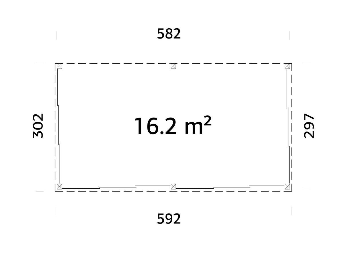 Lumi M (4,2x3 m | 11,6 m² | 120x120 mm) Kiinteä lasipaviljonki laajennuksena pihaan