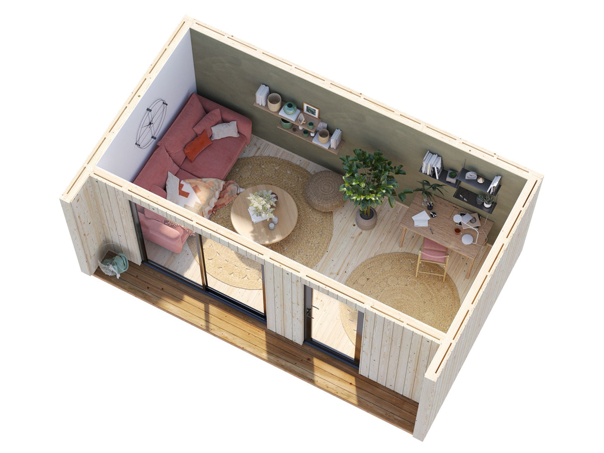 Rebekka S (5,6x3,4 m | 13,6 m² | 18 mm) Eristysvalmis pohjoismainen tiny house