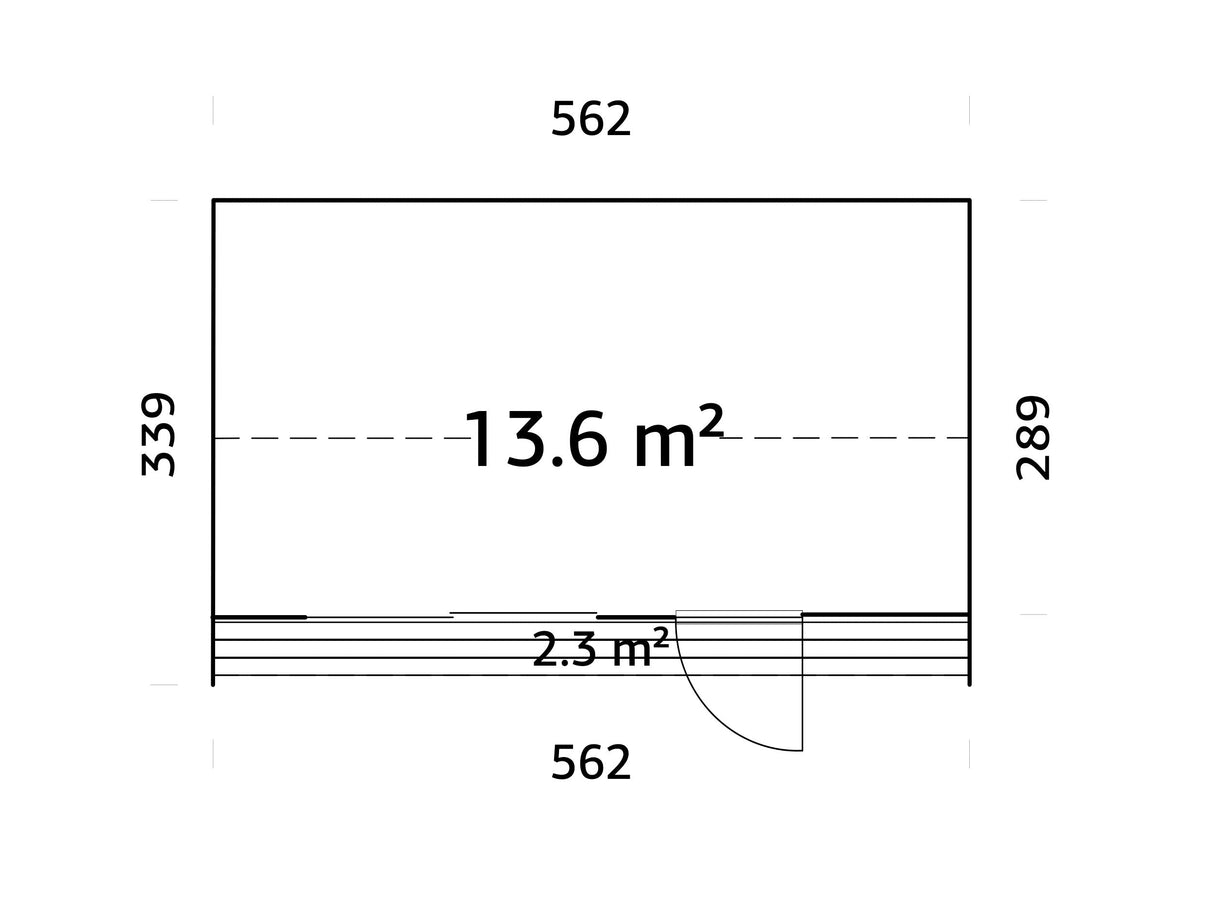 Rebekka S (5,6x3,4 m | 13,6 m² | 18 mm) Eristysvalmis pohjoismainen tiny house