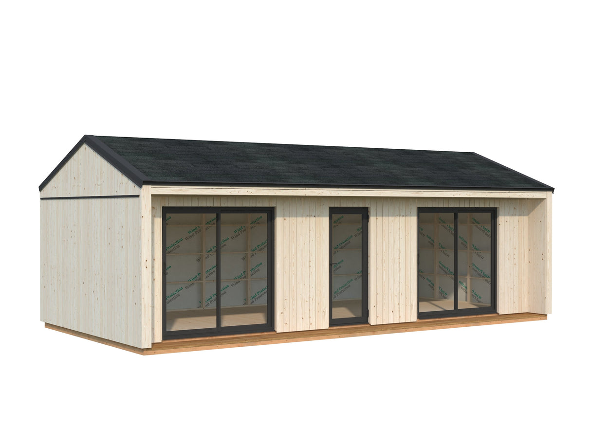 Rebekka XL (9,x4,5 m | 31,8 m² | 18 mm) Suuri eristysvalmis pohjoismainen tiny house