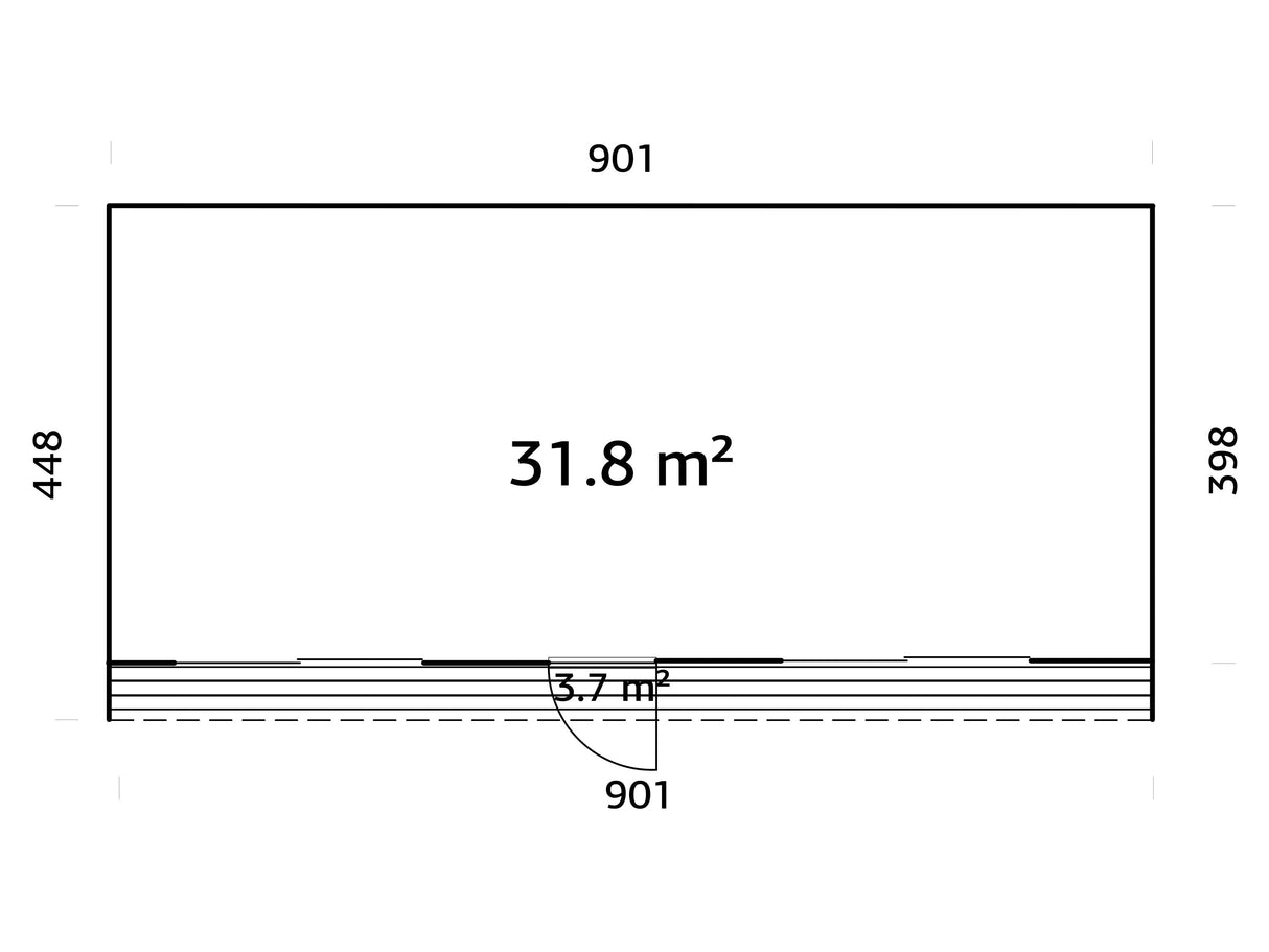 Johanna XL (9,x4,5 m | 31,8 m² | 18 mm) Tilava moderni pohjoismainen tiny house – eristysvalmis