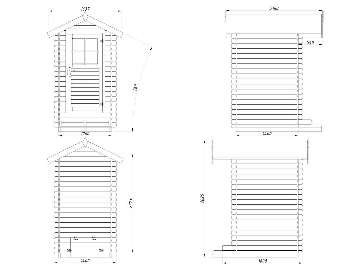 Puucee Petteri (1,4x1,6m | 1,5m² | 28mm)