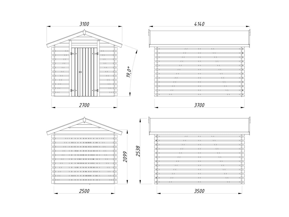 Puuliiteri Samuel (2,7x3,7m | 8,4m² | 34mm)