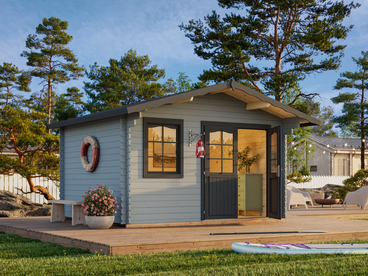 Emma M (3,8x3,2m | 10,4m² | 34mm) Alppityylinen pihamökki