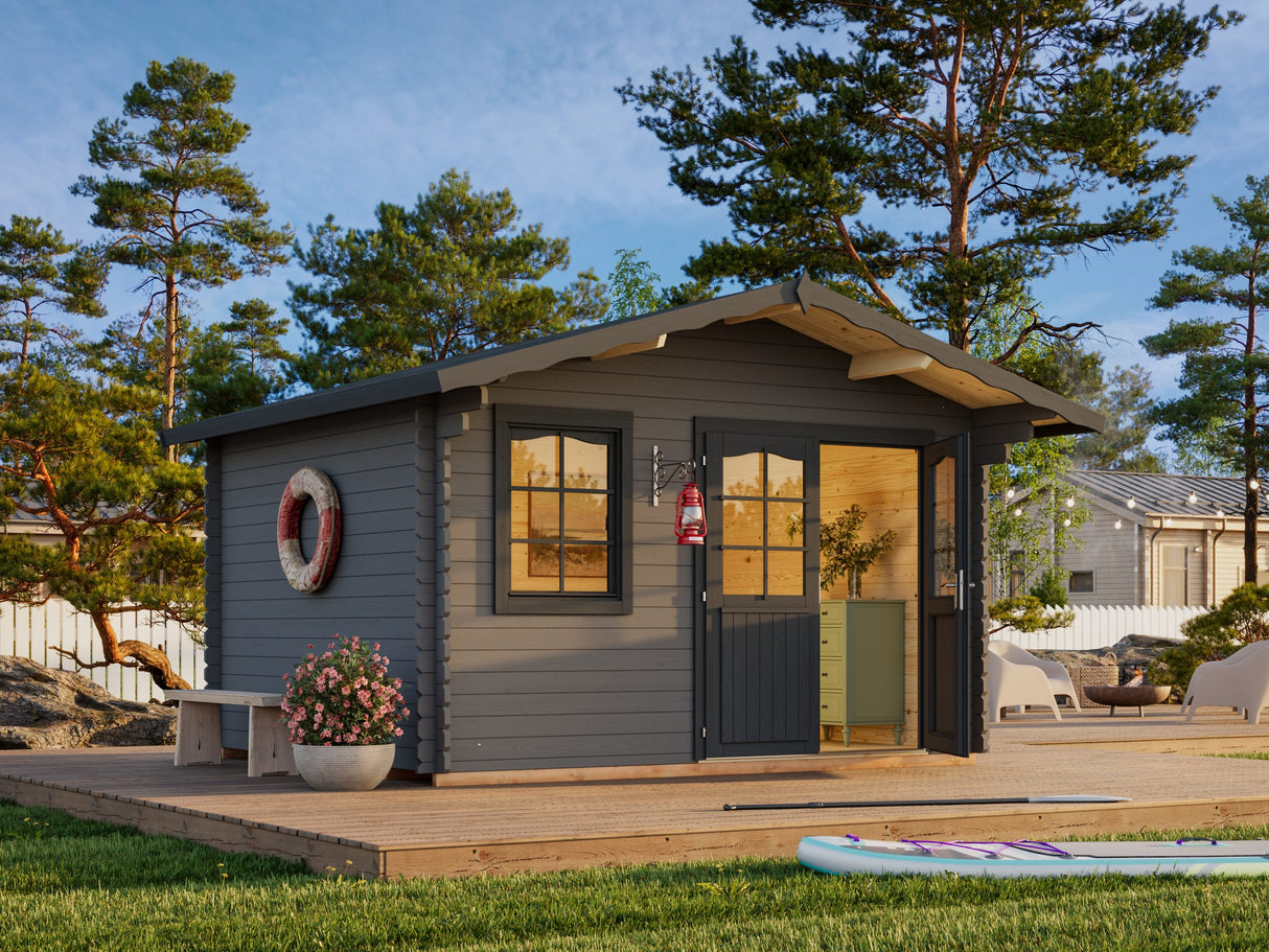 Emma M (3,8x3,2m | 10,4m² | 34mm) Alppityylinen pihamökki