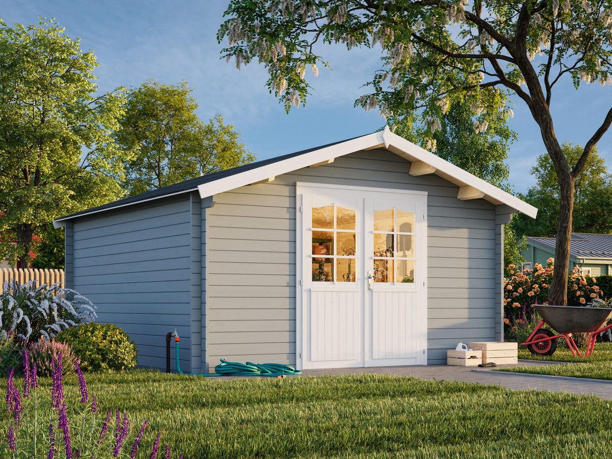 Lotta L (4x4m | 13,9m² | 34mm) Perinteinen neliönmuotoinen pihamökki