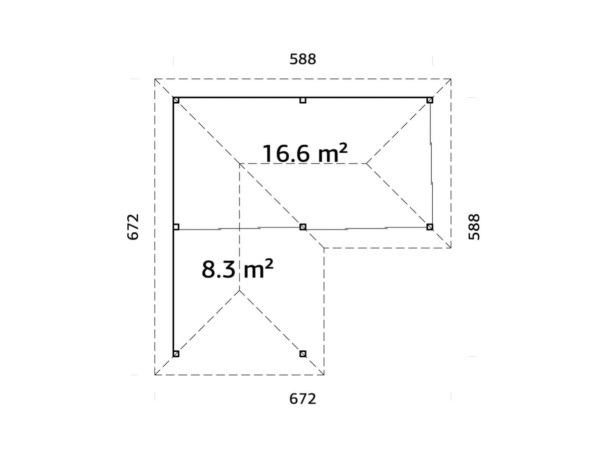 Bianca 214/514 (6x6m | 24,9m²) piharakennus liukuovilla (saatavana tuplalasilla)
