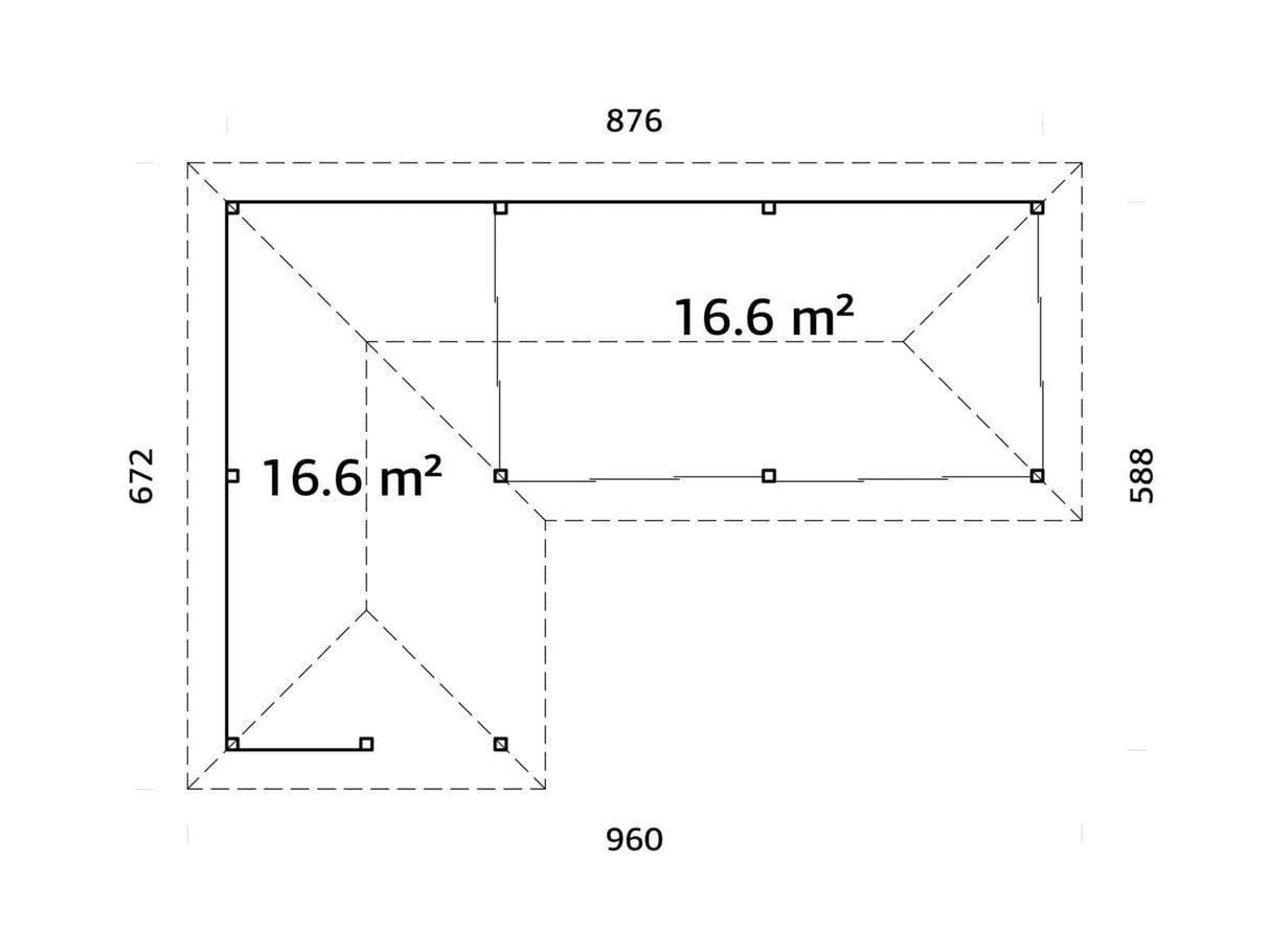 Bianca 221/521 (9x6m | 33,2m²) piharakennus liukuovilla (saatavana tuplalasilla)