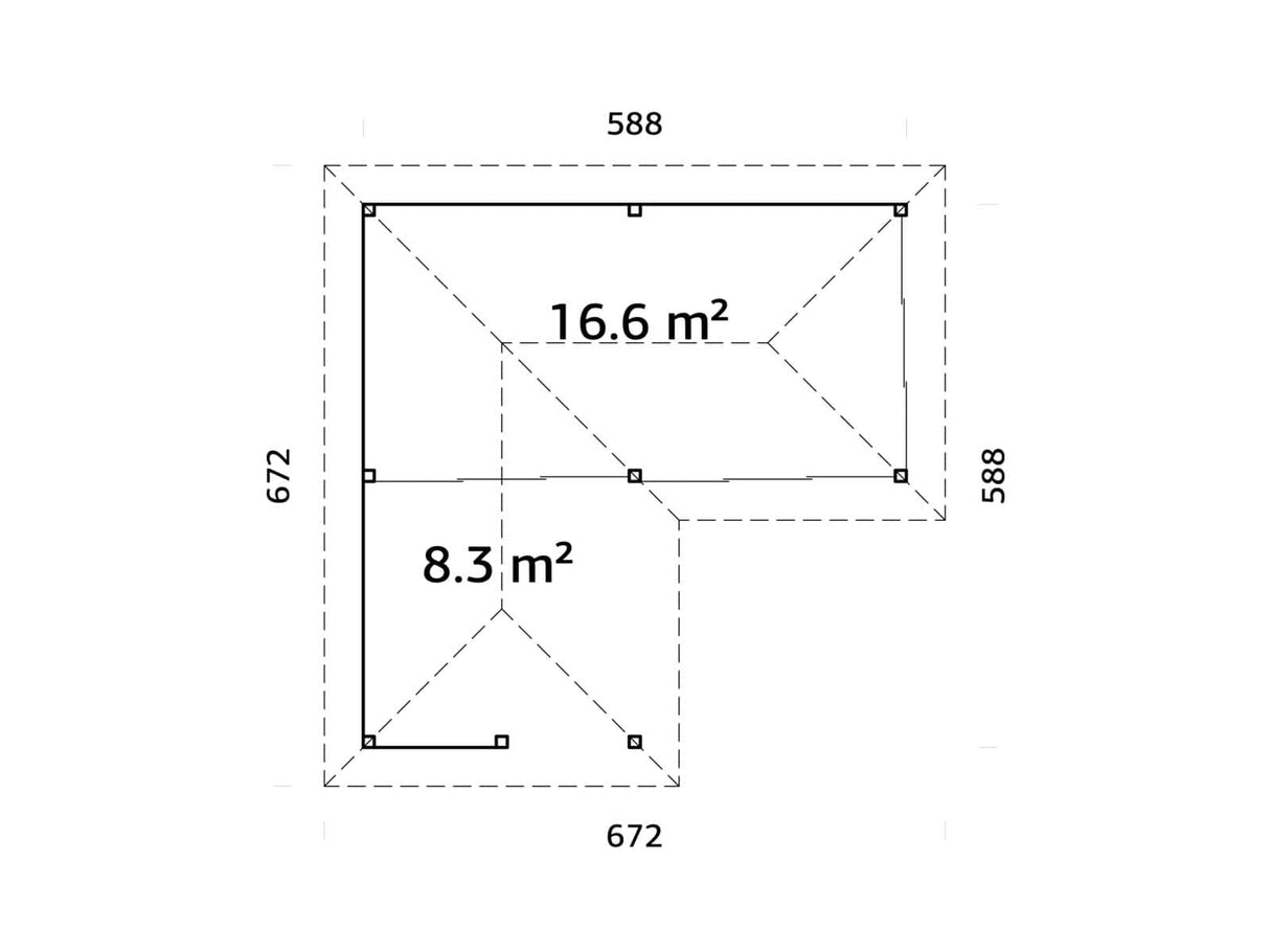 Bianca 223/523 (6x6m | 24,9m²) piharakennus liukuovilla (saatavana tuplalasilla)