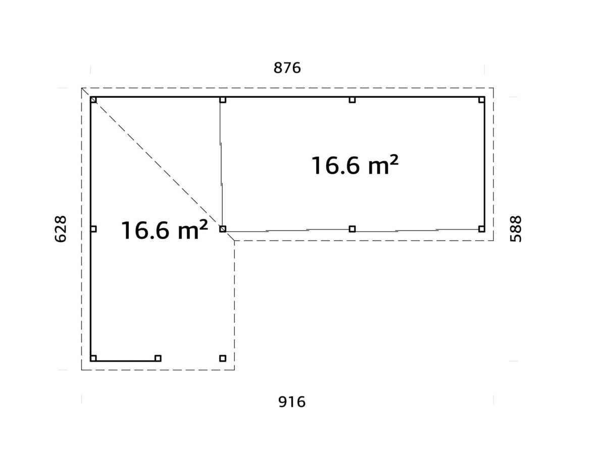 Lenna 420/720 (9x6m | 33,2m²) Lasinen piharakennus liukuovilla (Saatavana tuplalasilla)