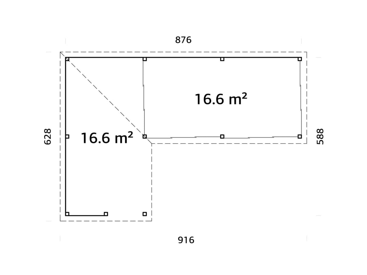 Lenna 421/721 (9x6m | 33,2m²) Lasinen piharakennus liukuovilla (Saatavana tuplalasilla)