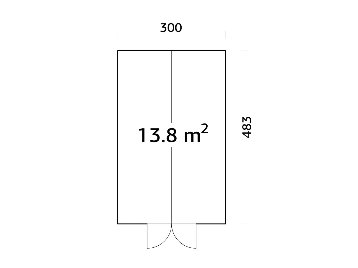 Emilia 13,8 m2 (3x4,8m|18 mm) Kasvihuone - tehtaalla maalattu