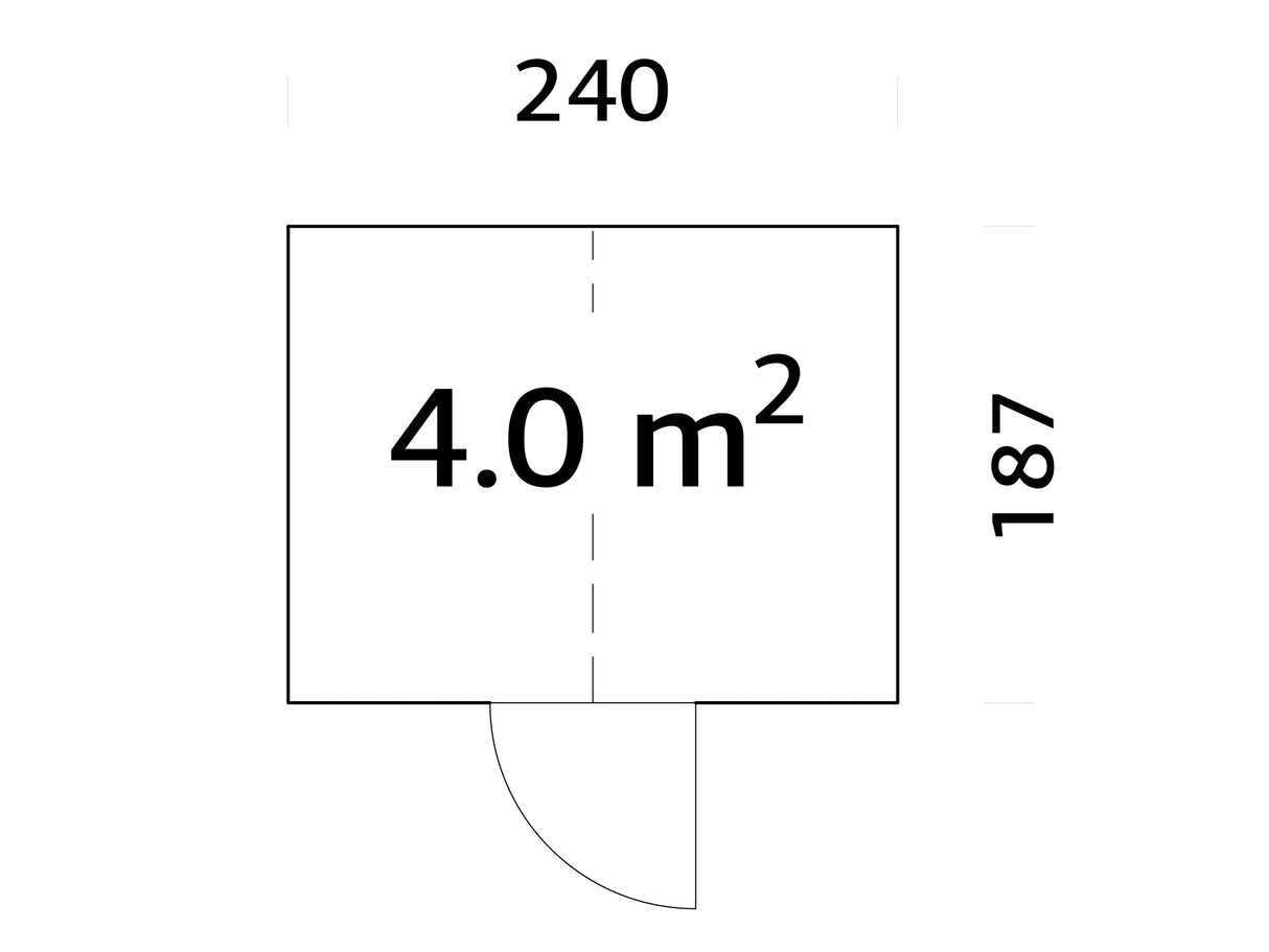 Emilia -varasto (2,4x1,9 m | 4 m² | 18 mm) Lisävarasto Emilia-kasvihuoneeseen – maalattu tummanharmaaksi