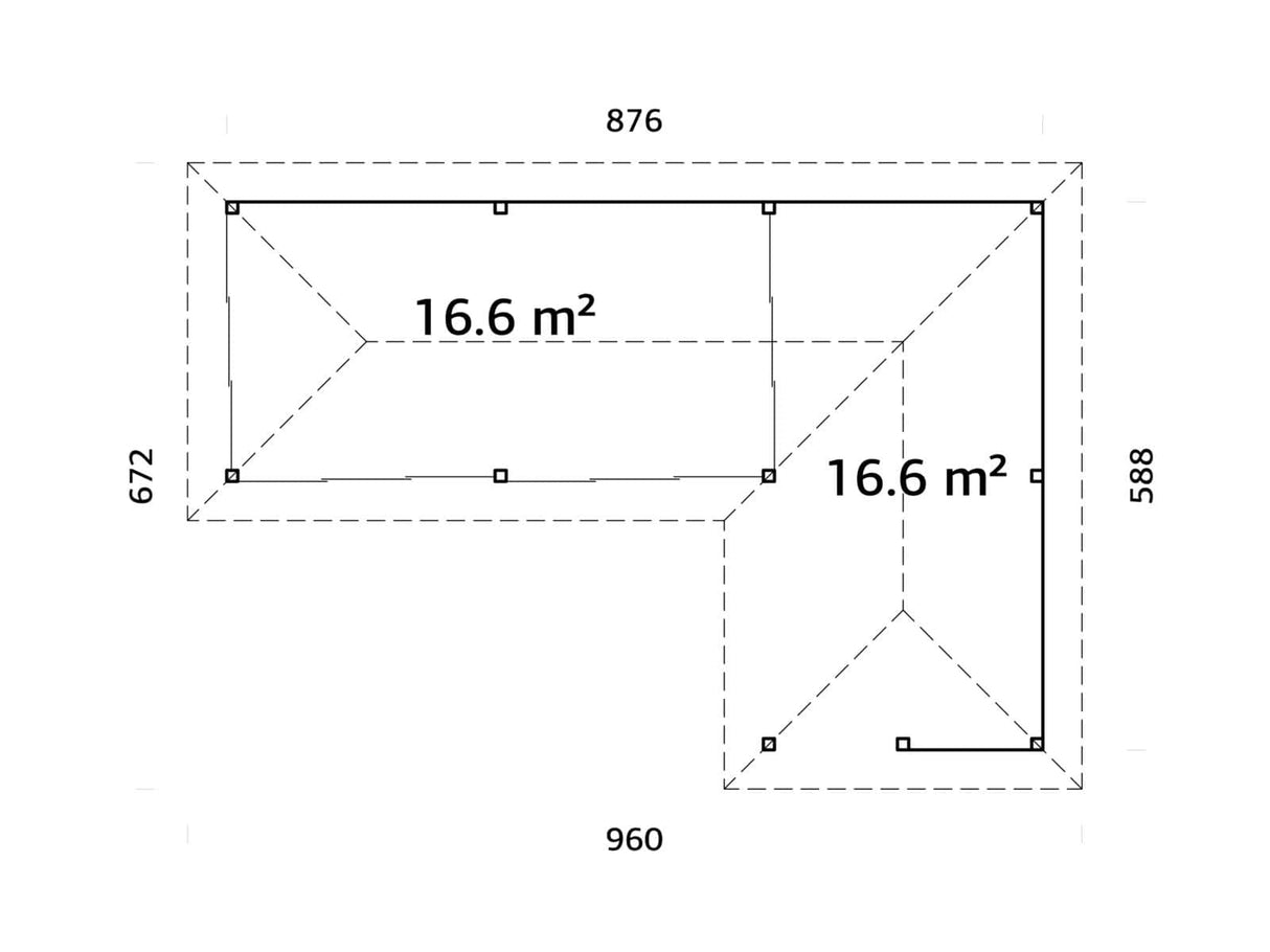 Bianca 221/521 (9x6m | 33,2m²) piharakennus liukuovilla (saatavana tuplalasilla)
