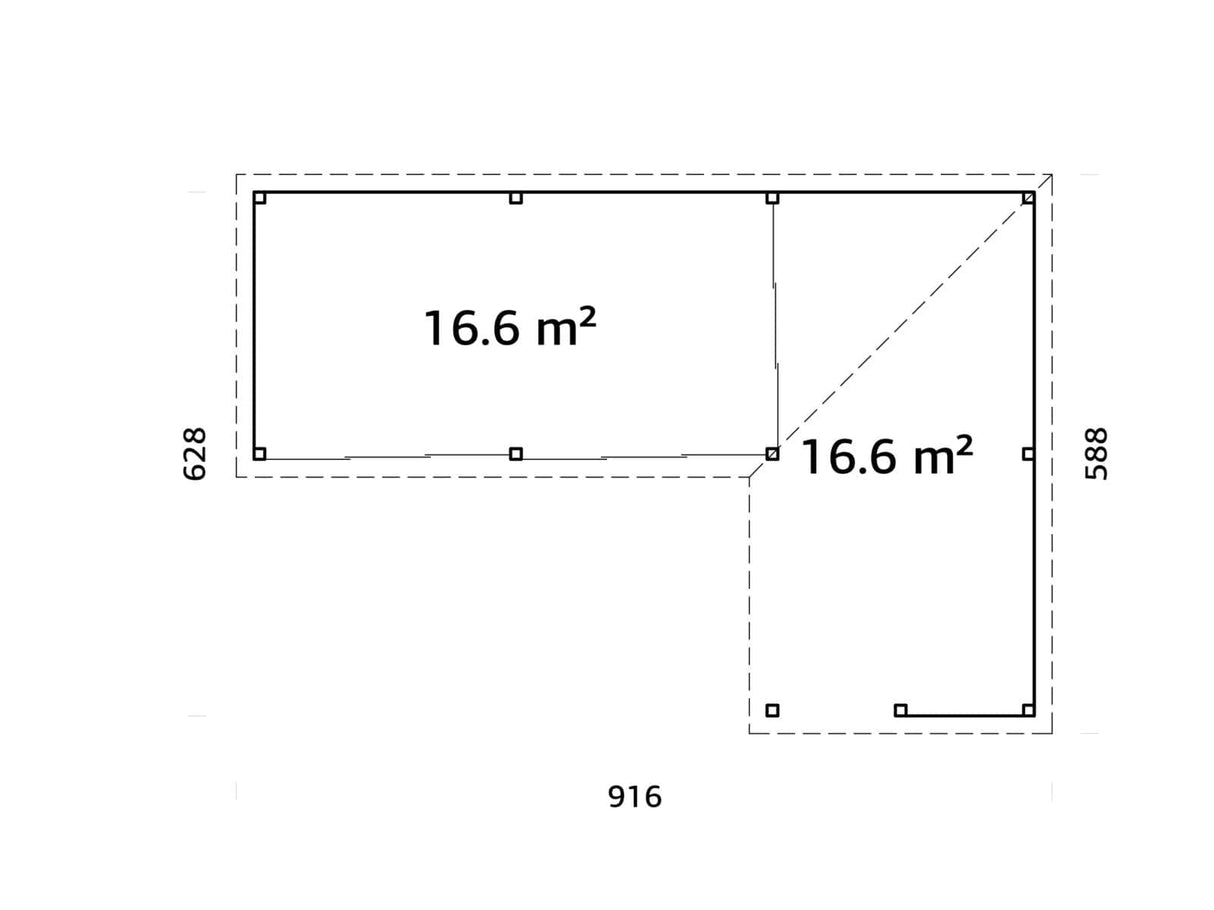 Lenna 420/720 (9x6m | 33,2m²) Lasinen piharakennus liukuovilla (Saatavana tuplalasilla)