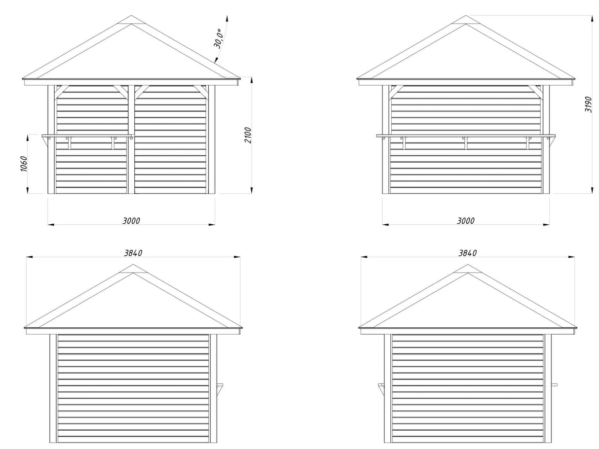 Bianca 102 (3x3m | 8,3m²) kulmapuutarhabaari