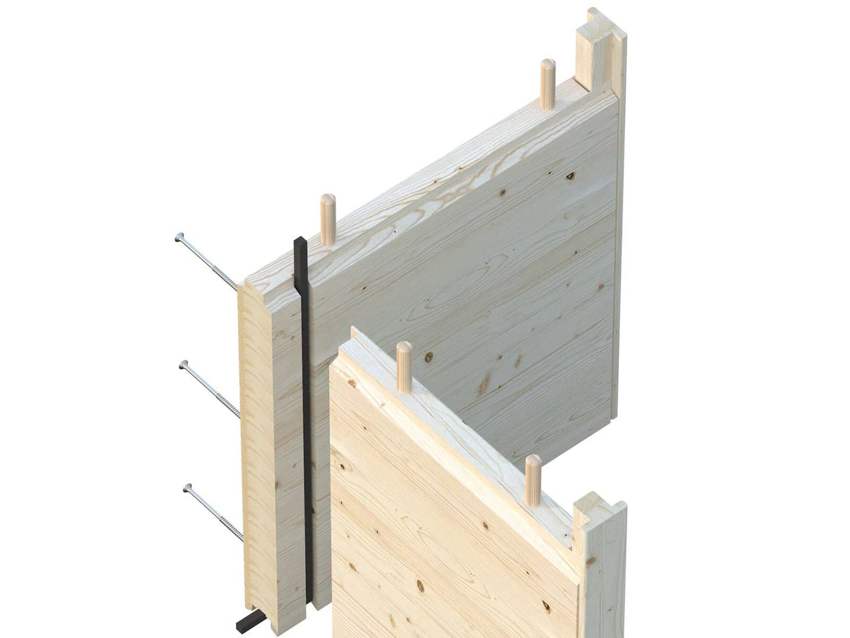 Grace (4,5x2,9m | 12,4+4,1m² | 56mm)Liimapuinen piharakennus katoksella