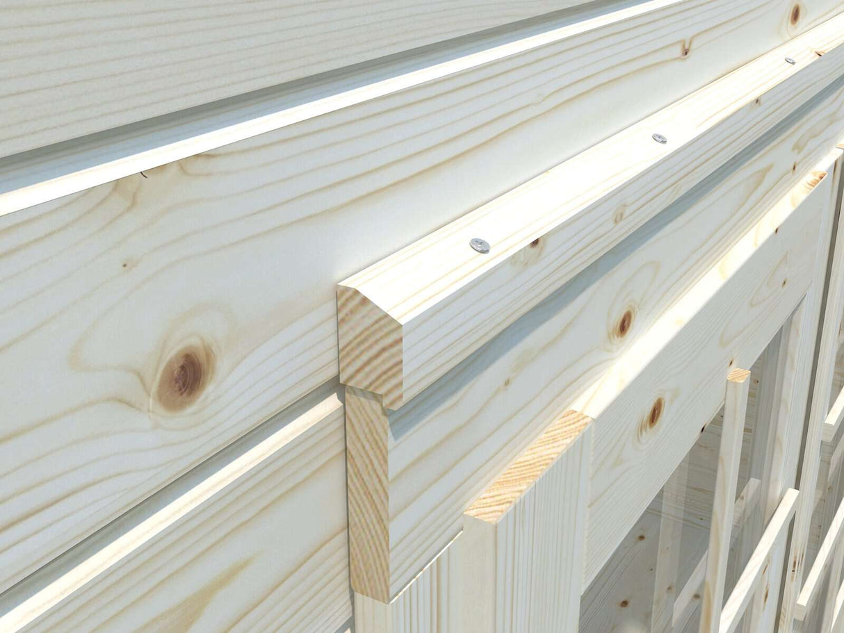 Ella (4,7x3,2m | 13,1m² | 28mm) Kaksihuoneinen pulpettikattoinen huvimaja