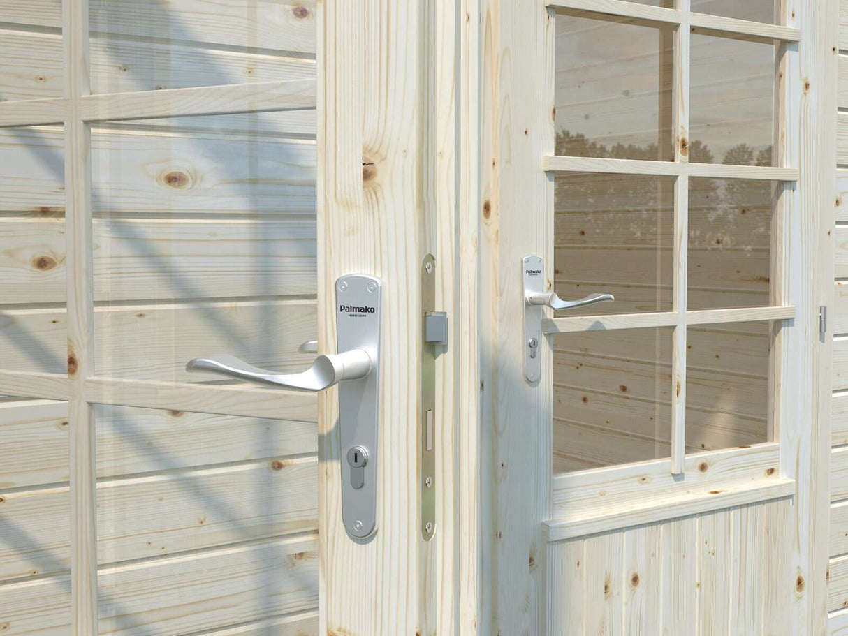 Ella (4,7x3,2m | 13,1m² | 28mm) Kaksihuoneinen pulpettikattoinen huvimaja