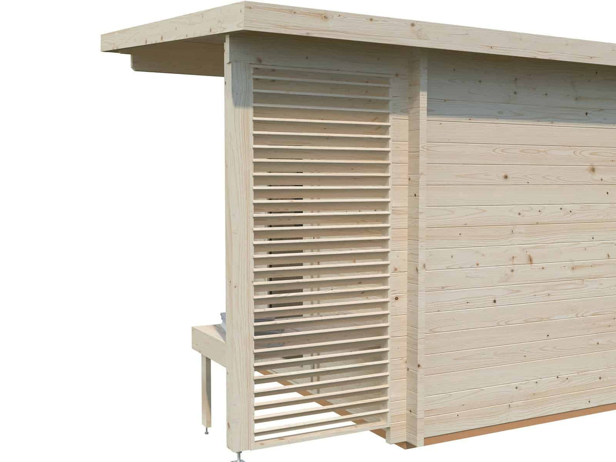 Sanna S (2,3x2,3m | 4,1m² | 44mm) Kompakti pihasauna