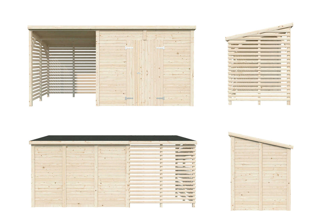 Leif XL (4,6x1,7m | 4,5+2,9m²) Tilava puutarhavaja