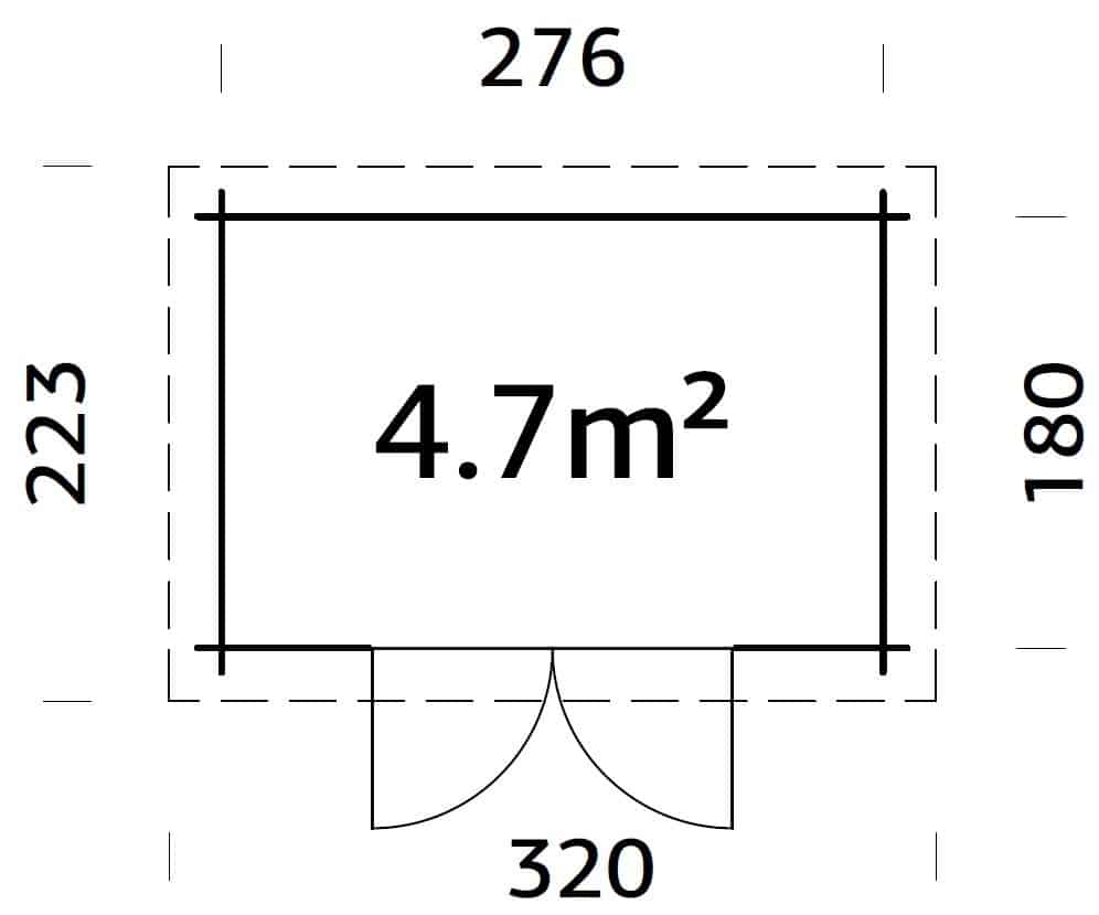 Alice XS (3x2m | 4,7m² | 28mm) pieni painekyllästetty puutarhavaja