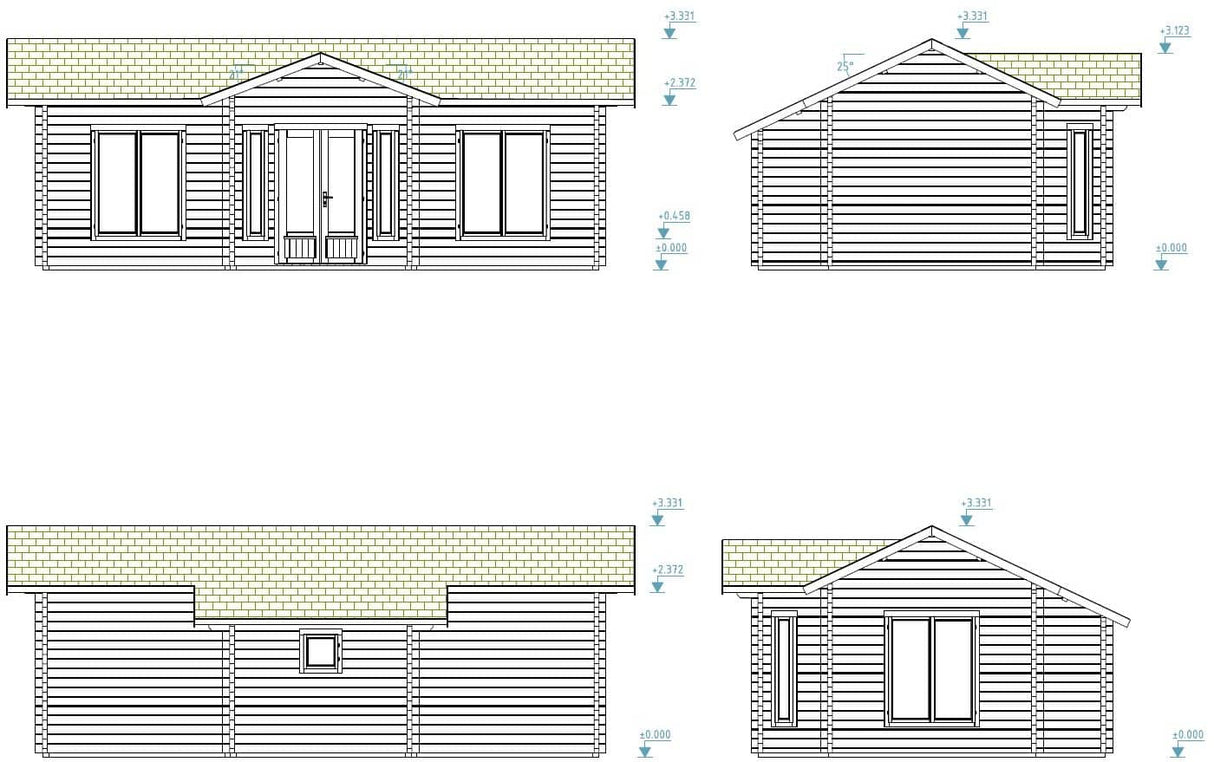 Anna L (8x5m | 26,8m² | 70mm) tilava kolmen huoneen pihimökki