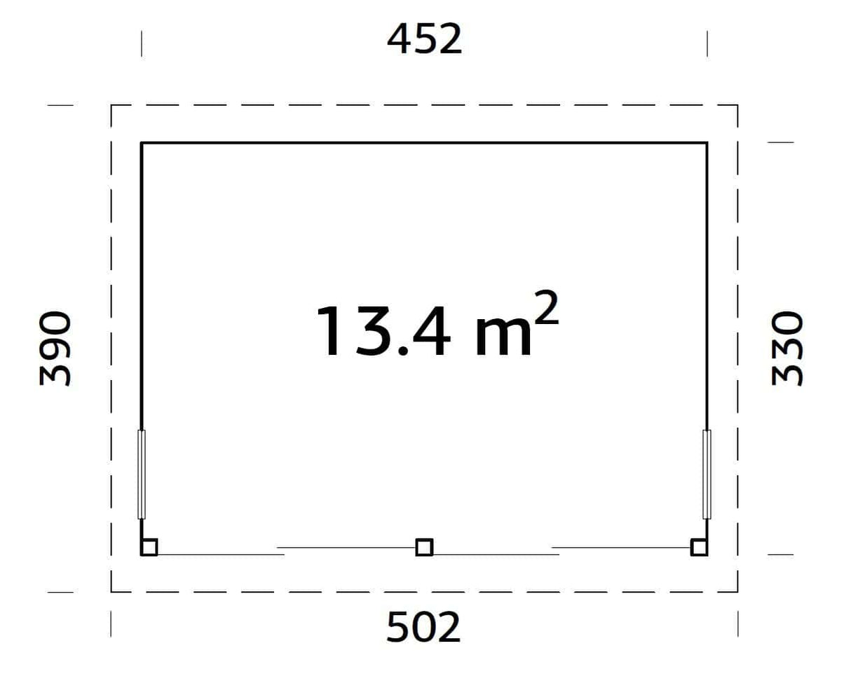 Annabel (4,5x3,3m | 13,4m²) Pohjoismainen piharakennus – suunniteltu eristettäväksi