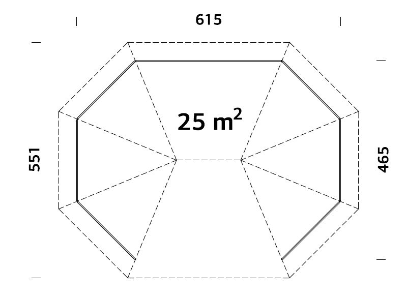 Betty L (4,7x6,2m | 25,0m²) iso puinen huvimaja