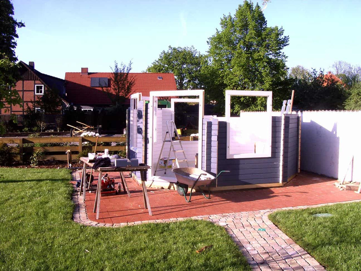 Hanna (4,2m halkaisija | 14,1m² | 44mm) Kahdeksankulmainen kesämökki-huvimaja