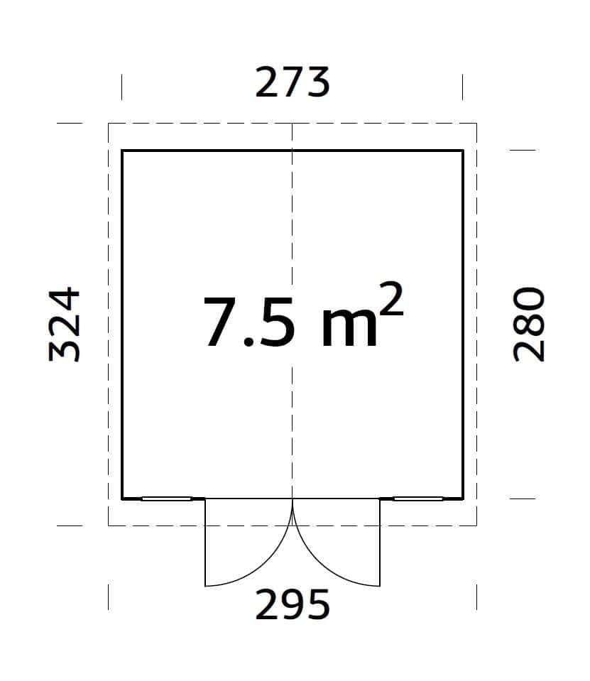 Dan S (2,7x2,8m | 7,5m²) Tilava varasto
