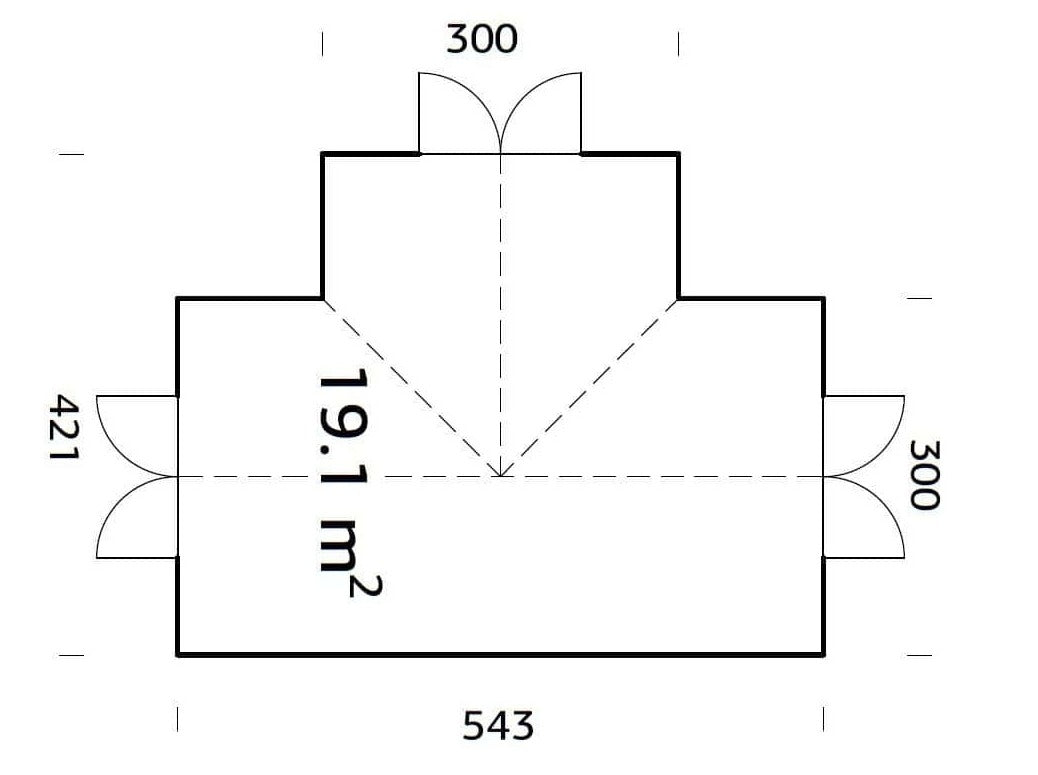 Emilia XL (4,2x5,4m | 19,1m² | 18mm) Tyylikäs lasikasvihuone