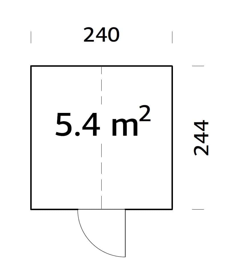 Emilia S (2,4x2,4m | 5,4m² | 18mm) Lasikasvihuone